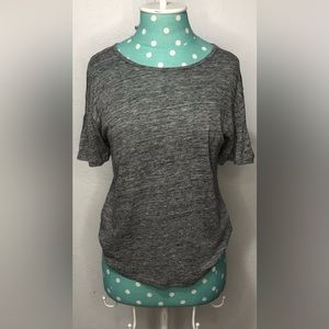 J. Crew Ruffled Sleeve Linen Tee Shirt Size XS